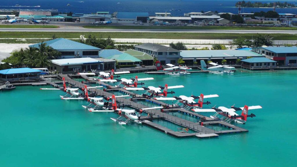 Seaplane ride in Maldives